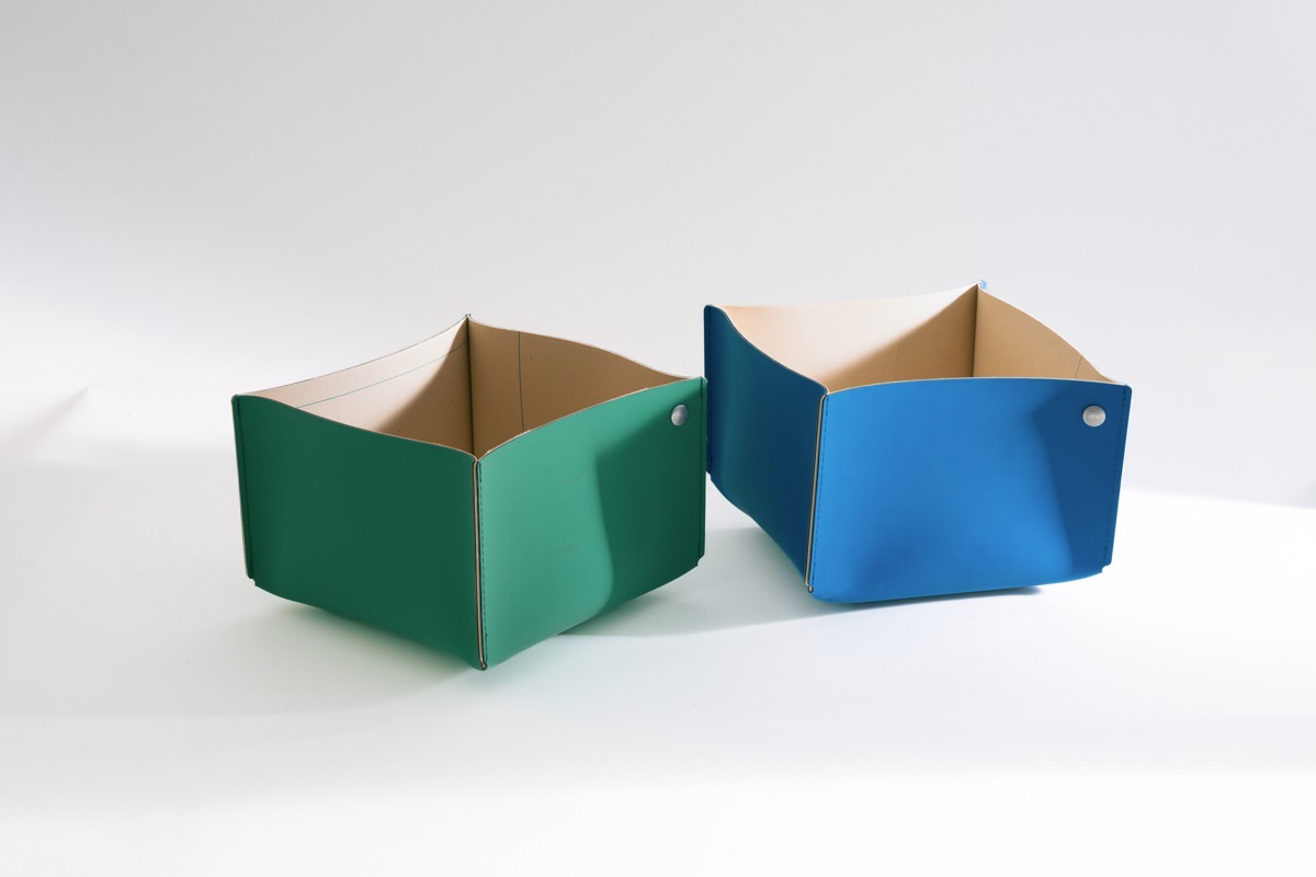  Roterfaden Hand sewn boxes from recycled material printing blanket for stationery utensils and items - made in Germany